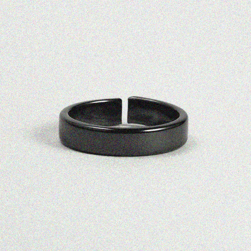 Black Plain Ring.