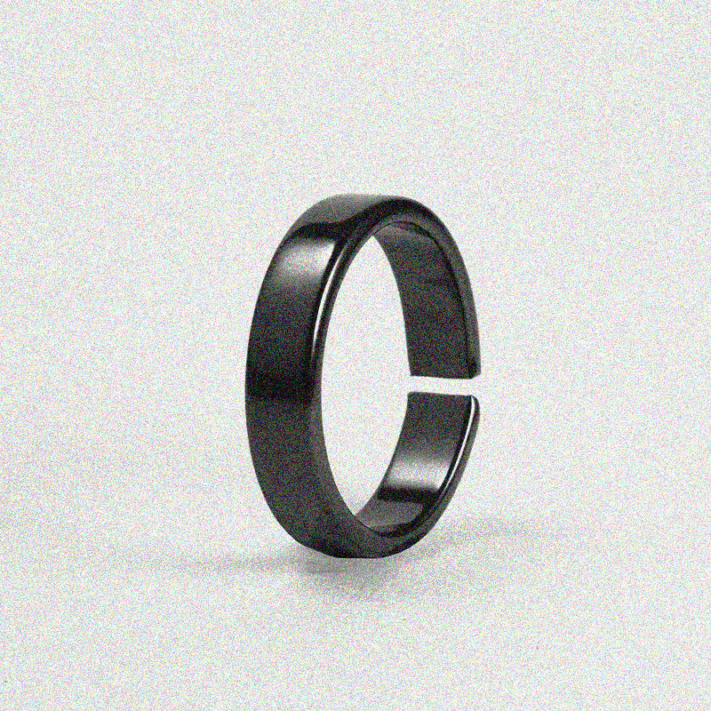 Black Plain Ring.