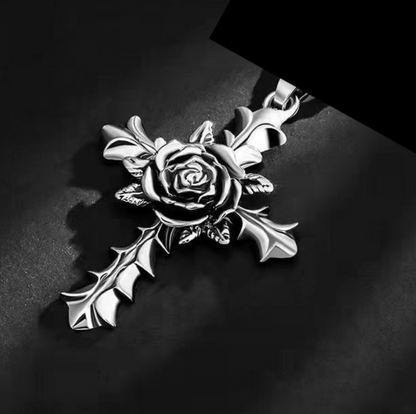 Rose-T Pendant Necklace